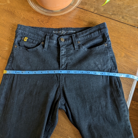 YOGA JEANS Washed Black Straight Leg Raw Hem Jeans 30 - Picture 9 of 11